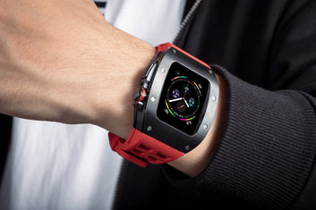 45MM 0012 BLACK CASE W/ RED STRAP