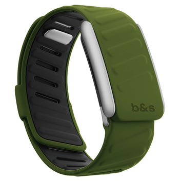 b&s Silicone Strap for Whoop 5.0 Peak, S Steel Glossy Silver Clasp