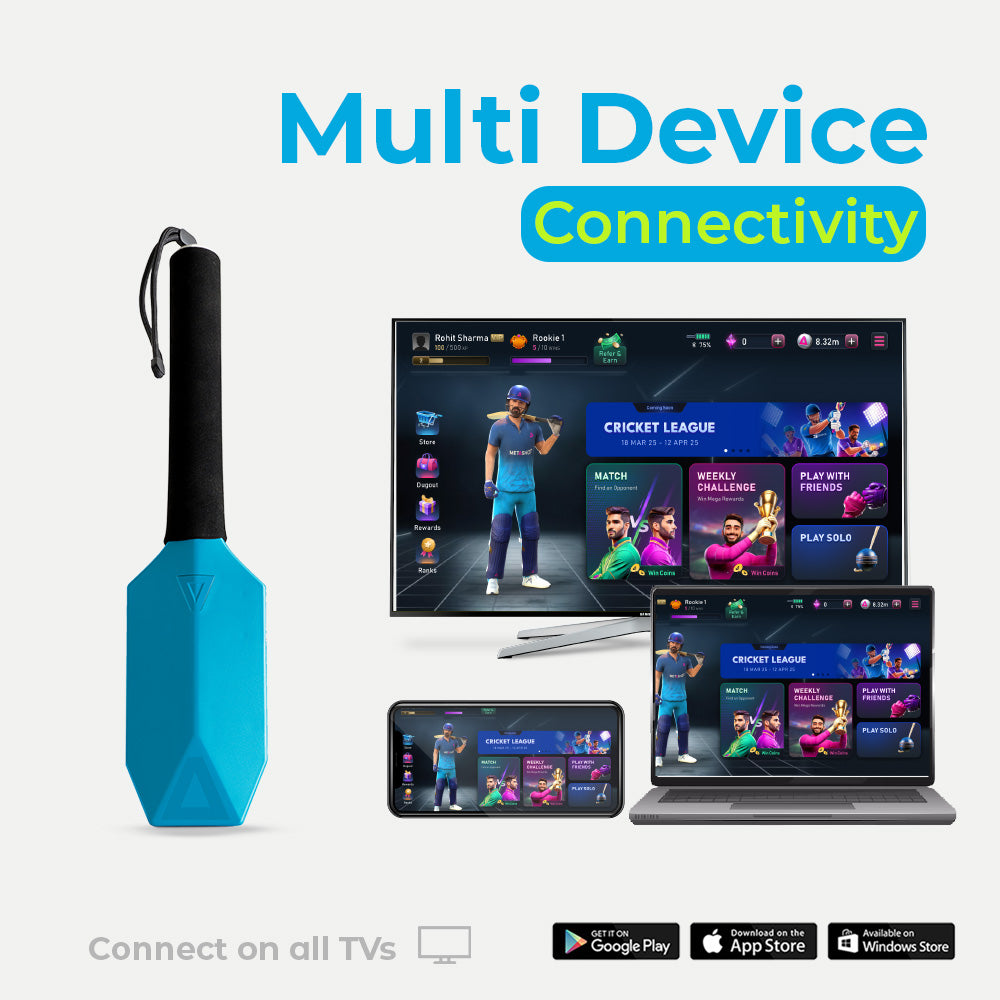 MetaShot Go Smart Bat Cricket Game (With Universal MHL TV Connector)