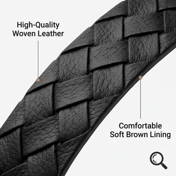 b&s Genuine Leather Strap for Whoop MG Life, Grey with S Steel Titanium Color Clasp