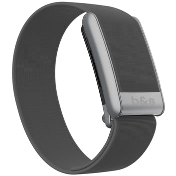 b&s Hydryknit Nylon Strap for Whoop 5.0 Peak, Black with S Steel Brushed Silver Clasp