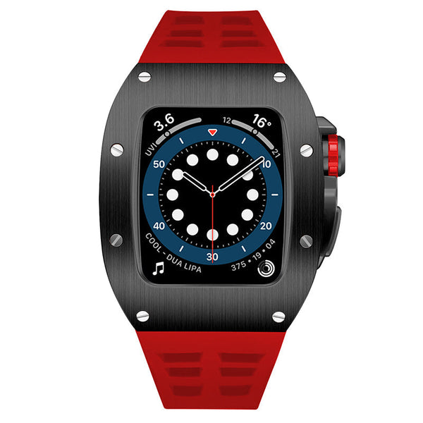 45MM 0012 BLACK CASE W/ RED STRAP