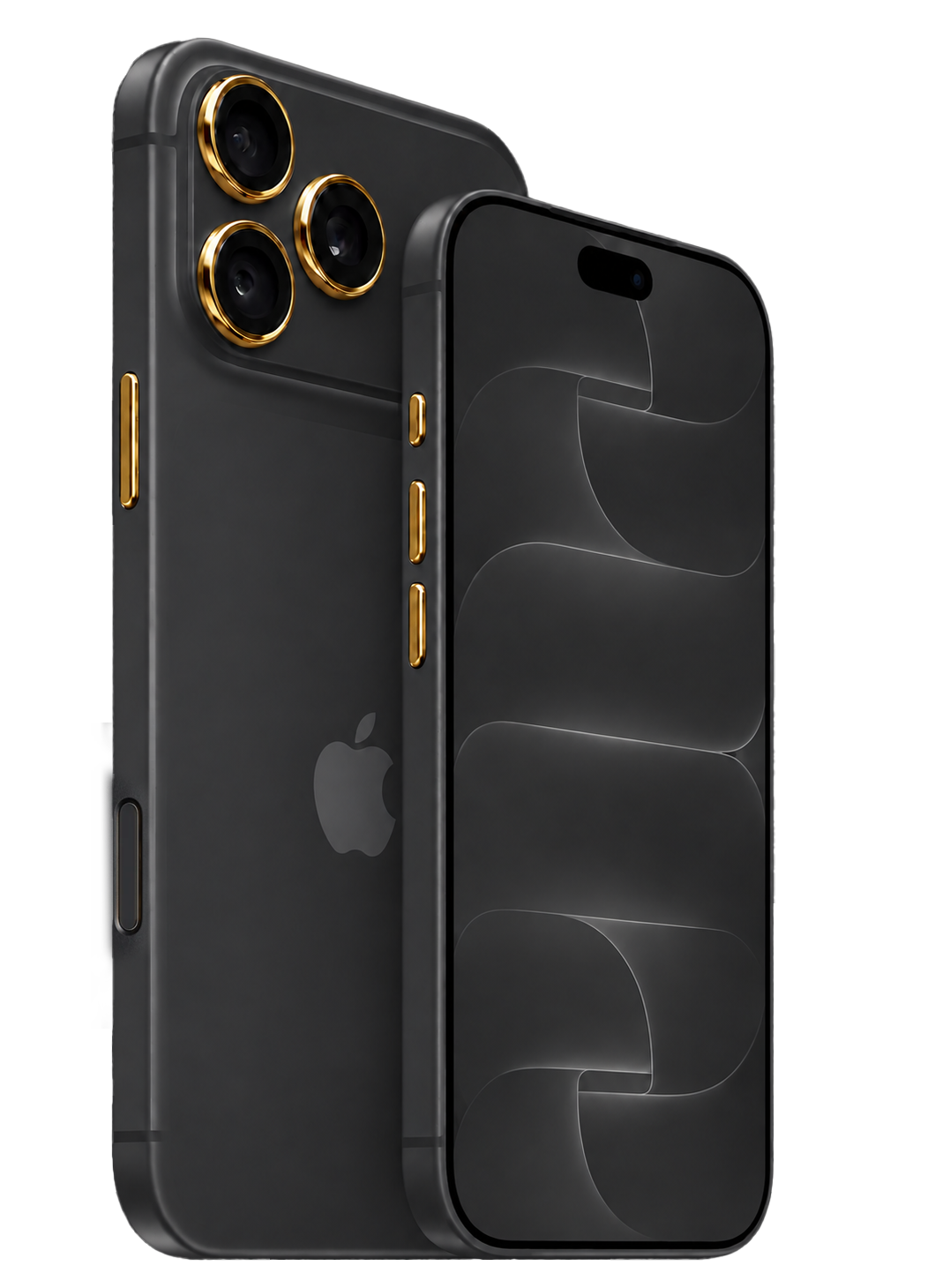 iPhone Pro 18 Max Black With Gold Accents