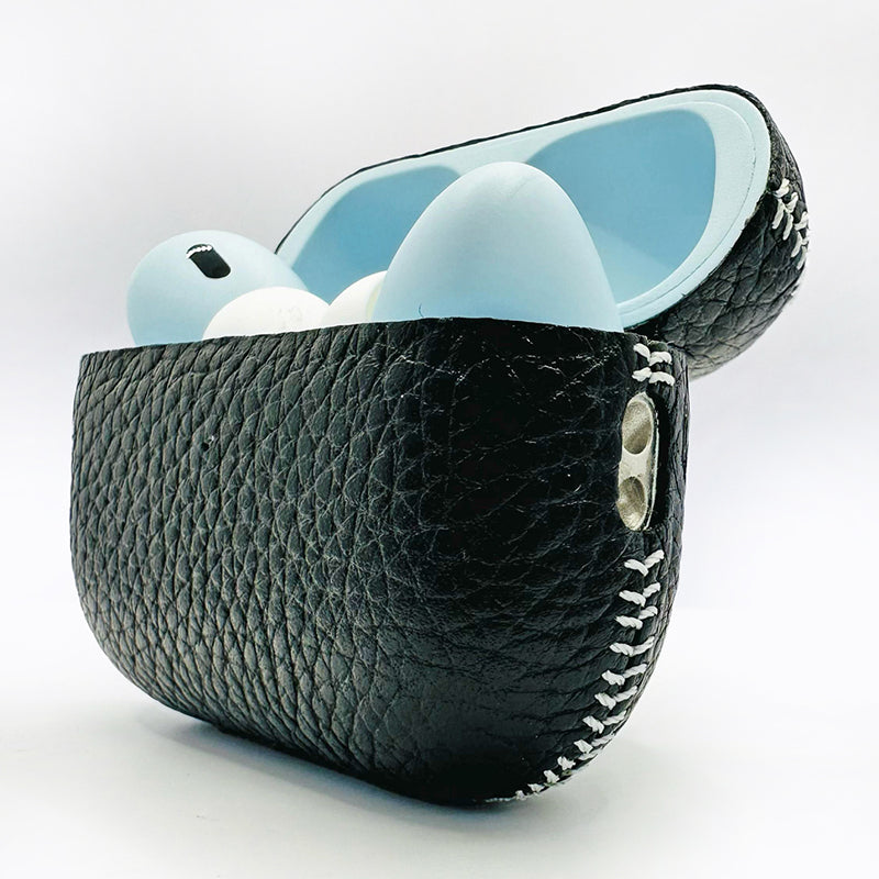 Apple AirPods Pro 3 Leather Calf Black with Blue